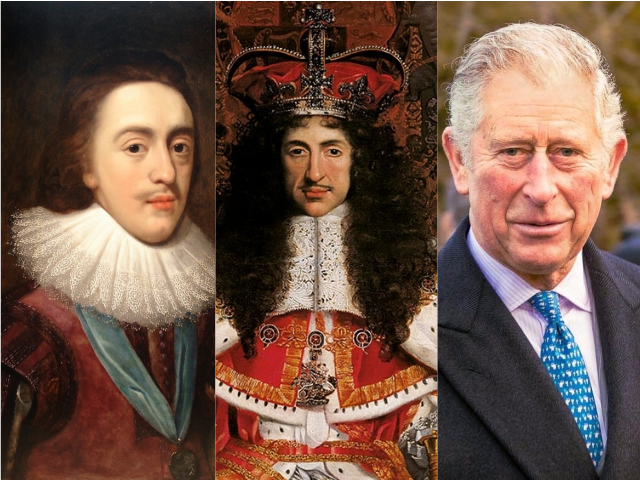 查理三世成為新的英國君主，那麼在英國歷史上，早於查理三世的查理一世與查理二世又是誰呢？從左到右依次為查理一世、查理二世、查理三世。