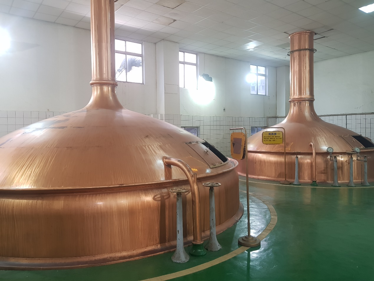 建國啤酒廠1972年自德國引進的銅製糖化釜，目前全世界僅存數座。